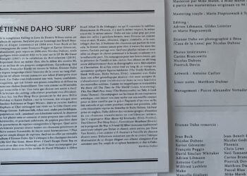Notes de pochettes de “Surf” d’Étienne Daho.
